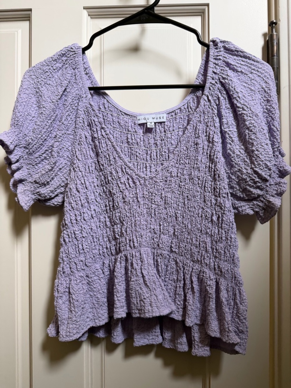 rouched purple top